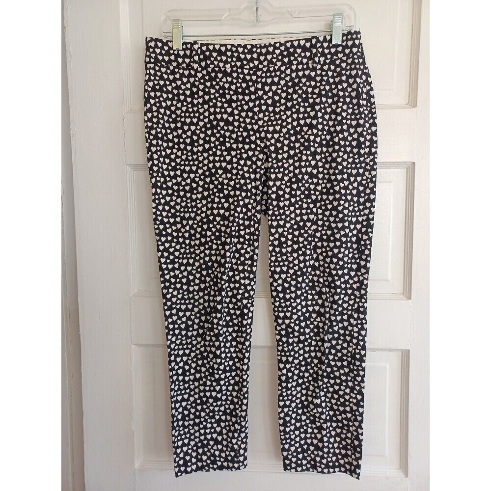 J. Crew Black and White Cropped Heart Pants